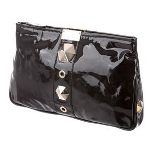 Jimmy Choo Stud Black Patent Leather Zulu Clutch